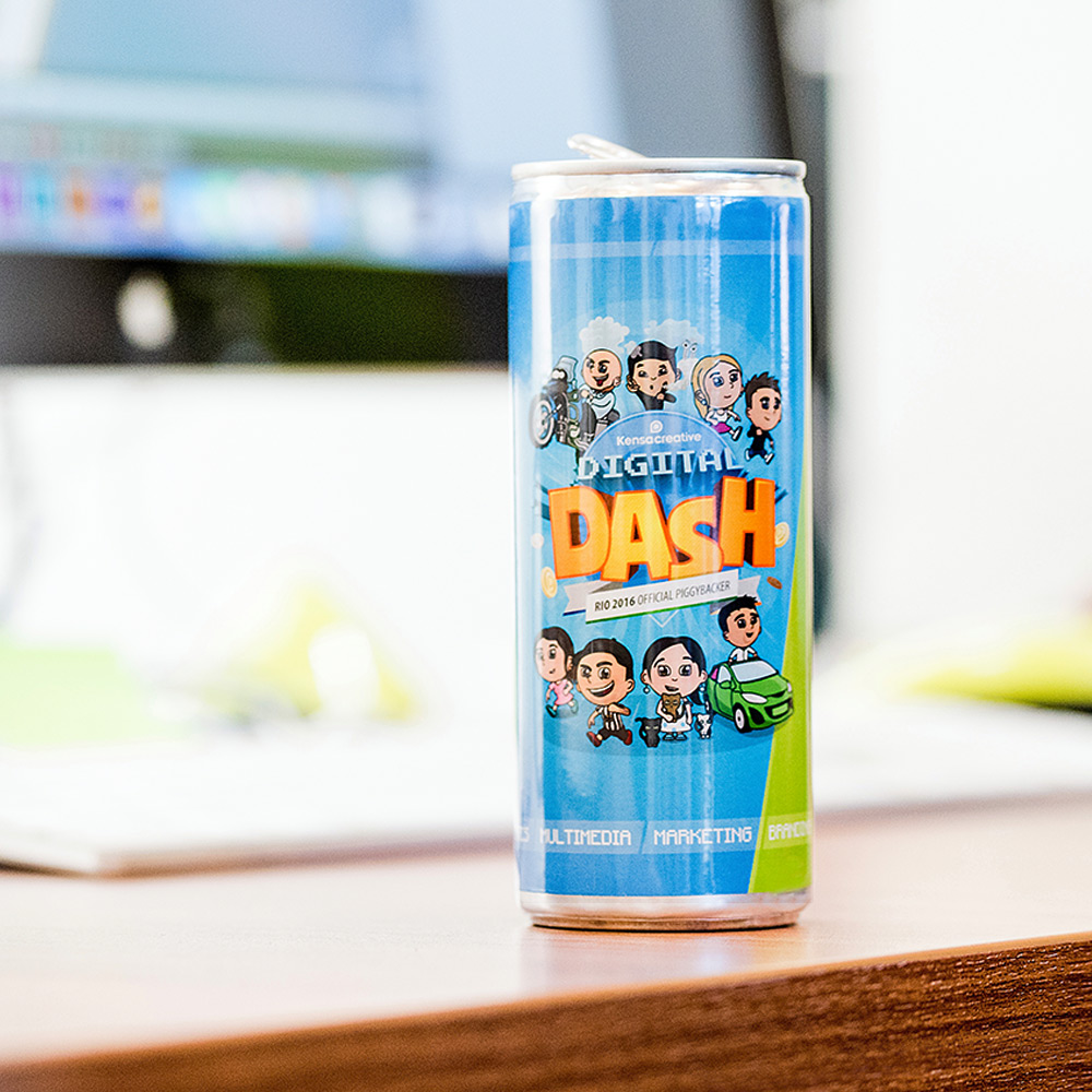 A digital dash energy drink can design