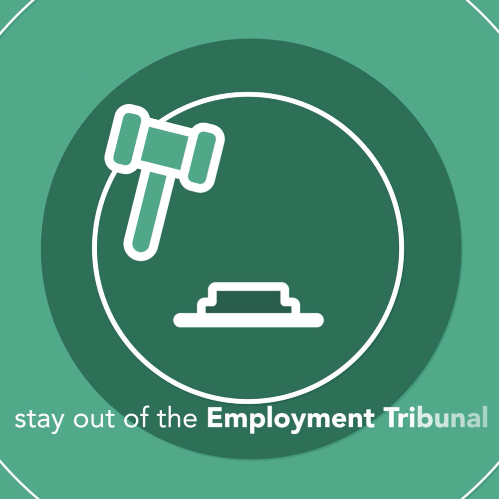 Employment law hammer and gavel